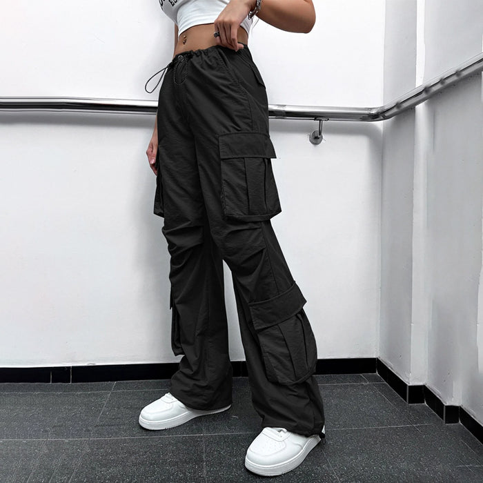 Flap Pockets Drawstring Cargo Pants