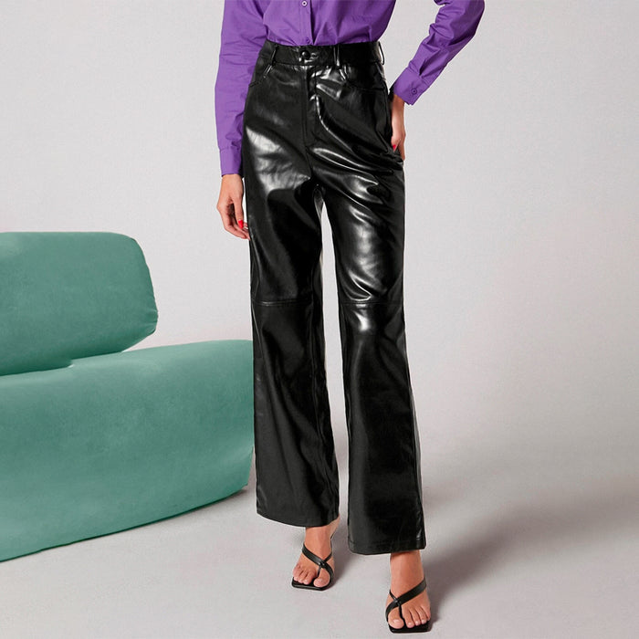 Zipper Fly Palazzo Pants