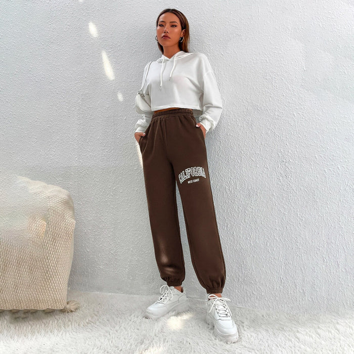 Graphic Elastic Waist Sweatpants