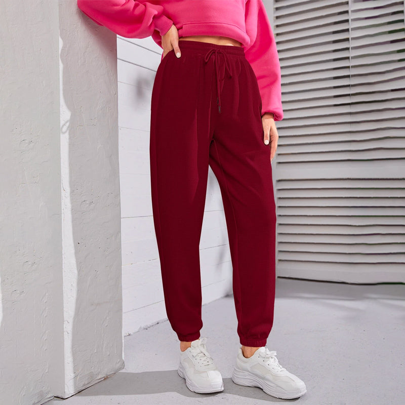 Solid Drawstring Waist Joggers Sweat Pants