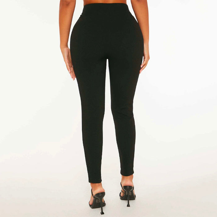 High Waist Button Skinny Pants