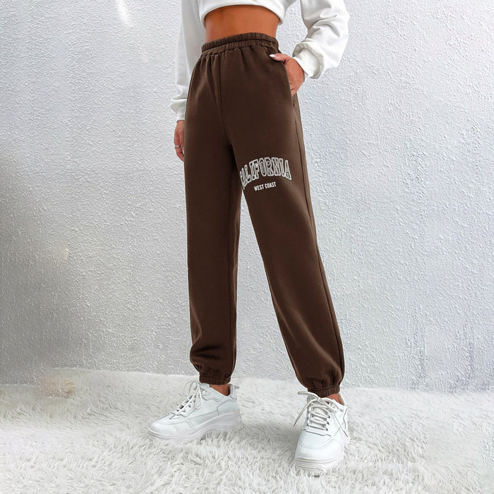 Graphic Elastic Waist Sweatpants