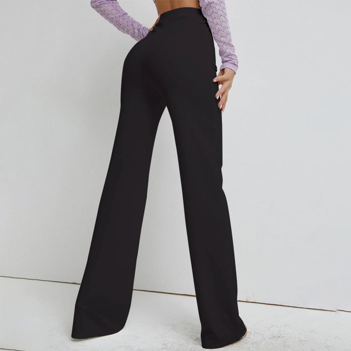 High Pearl Waist Straight Leg Pants