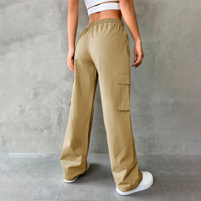 Flap Pocket Drawstring Waist Cargo Pants