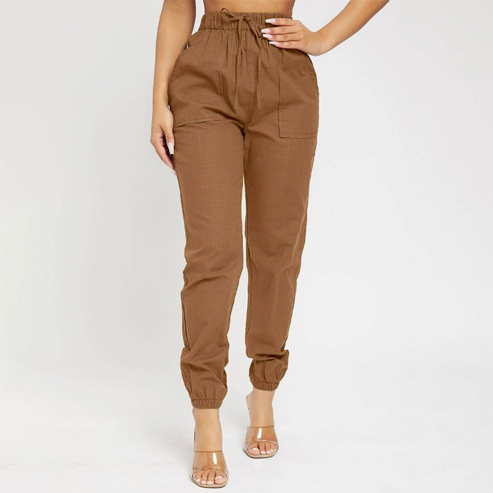 High Waist Knot Detail Jogger Pants