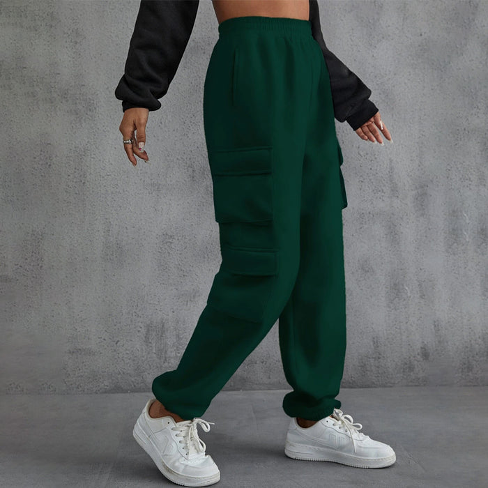 Flap Pocket Side Solid Sweatpants