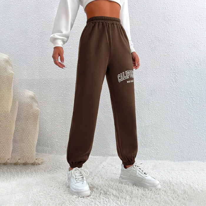 Graphic Elastic Waist Sweatpants