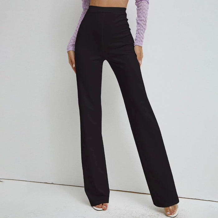 High Pearl Waist Straight Leg Pants