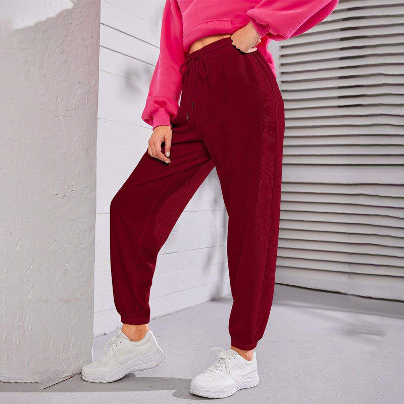 Solid Drawstring Waist Joggers Sweat Pants