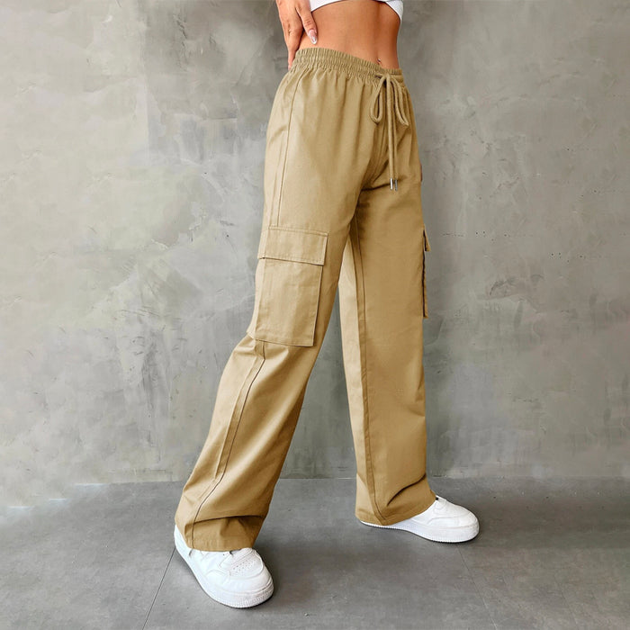 Flap Pocket Drawstring Waist Cargo Pants