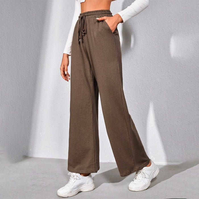 Wide Leg Drawstring Waist Pants