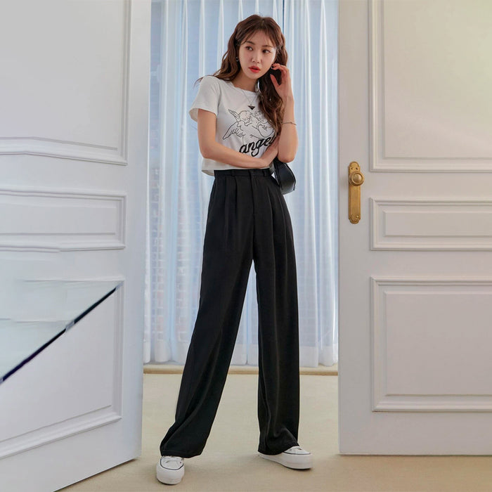 High Waist Plicated Detail Pants