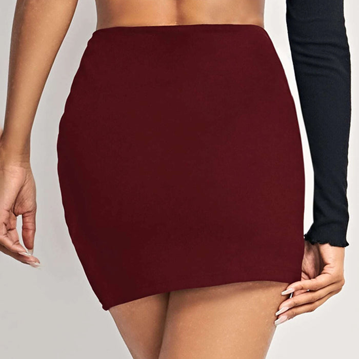 Easy Wear Front-Slit Mini Skirt