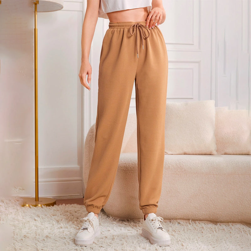 Solid Drawstring Waist Joggers Sweat Pants