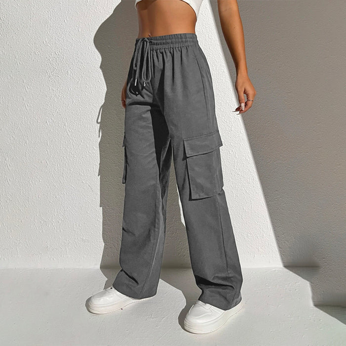 Flap Pocket Drawstring Waist Cargo Pants