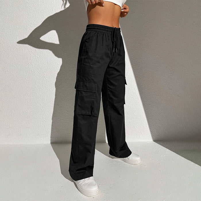 Flap Pocket Drawstring Waist Cargo Pants