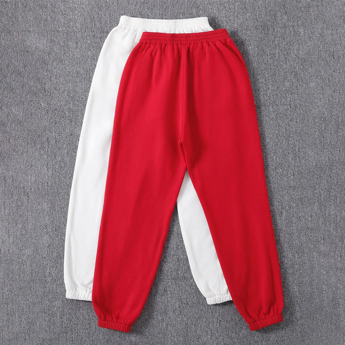 Pack Of 2 Solid Elastic Waist Thermal Sweatpants