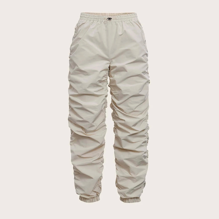 Drawstring Waist Solid Pants