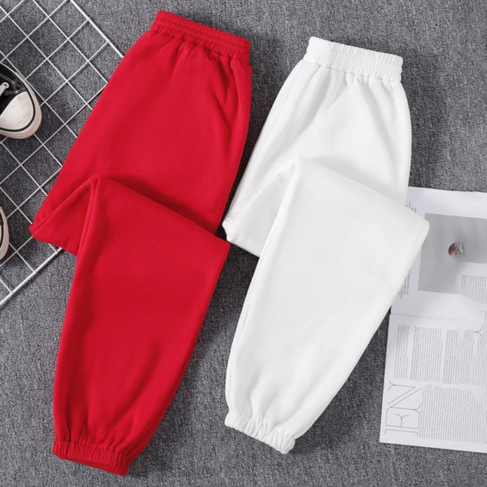 Pack Of 2 Solid Elastic Waist Thermal Sweatpants