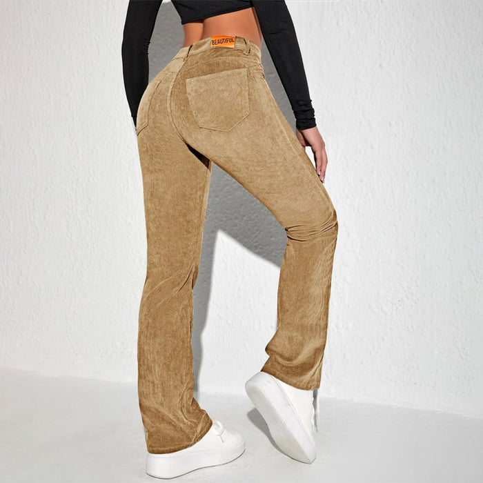 Letter Patched Flare Leg Pants