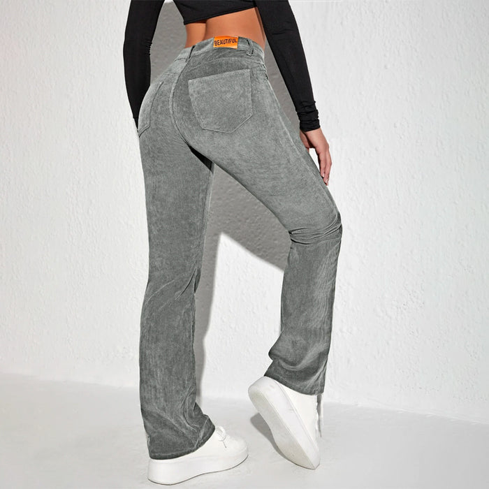 Letter Patched Flare Leg Pants