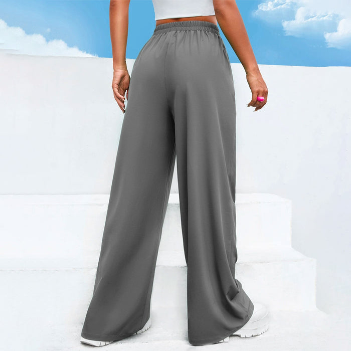 Easy Wear High Waist Solid Wide Leg Pants