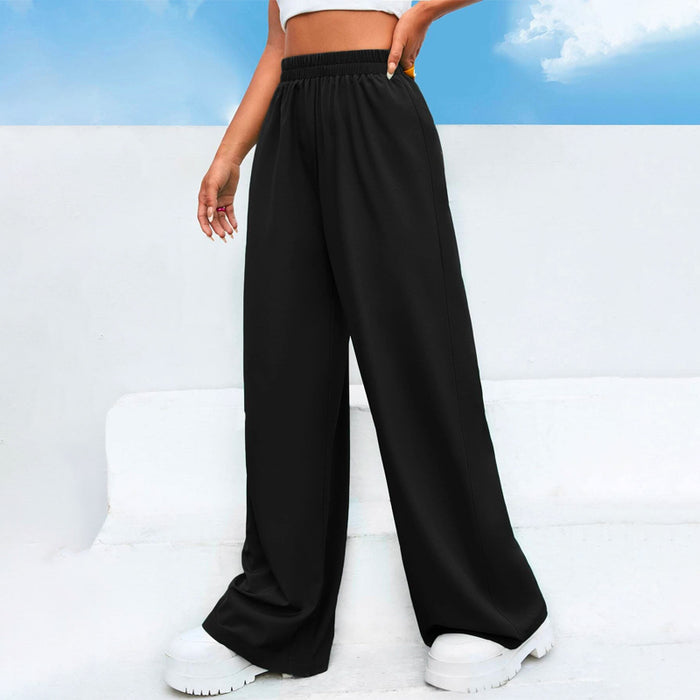 Easy Wear High Waist Solid Wide Leg Pants