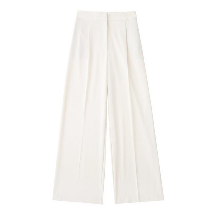 Casual Solid Colors Pleats Wide Leg Pants