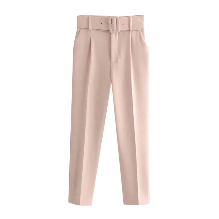 Casual Office Wear Pants With Belt For Women