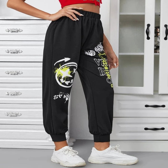 Easy Wear Letter & Expression Print Sweatpants