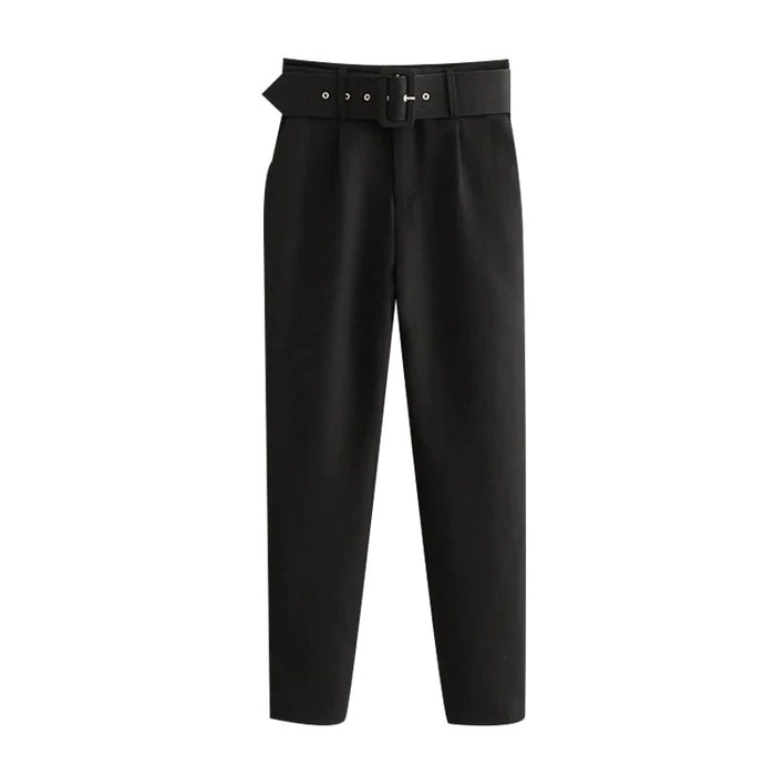 Casual Office Wear Pants With Belt For Women