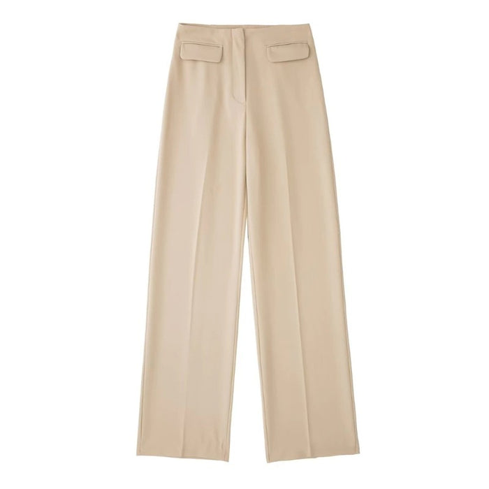 Vintage Zipper Fly Front Flaps Straight Pants