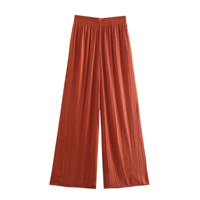 Stylish High Elastic Waist Soft Wide Leg Pants