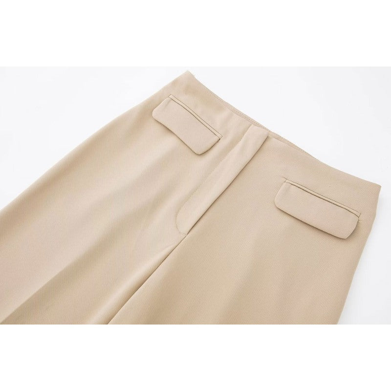 Vintage Zipper Fly Front Flaps Straight Pants