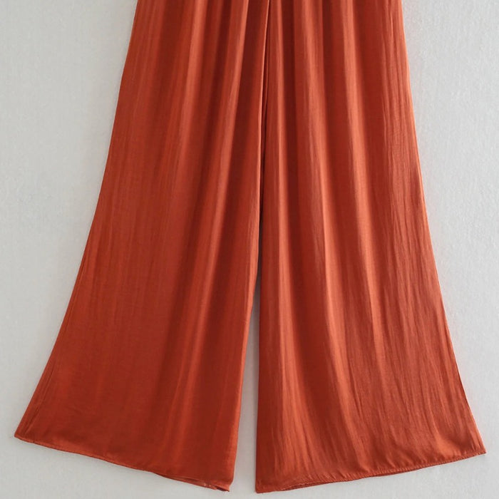 Stylish High Elastic Waist Soft Wide Leg Pants