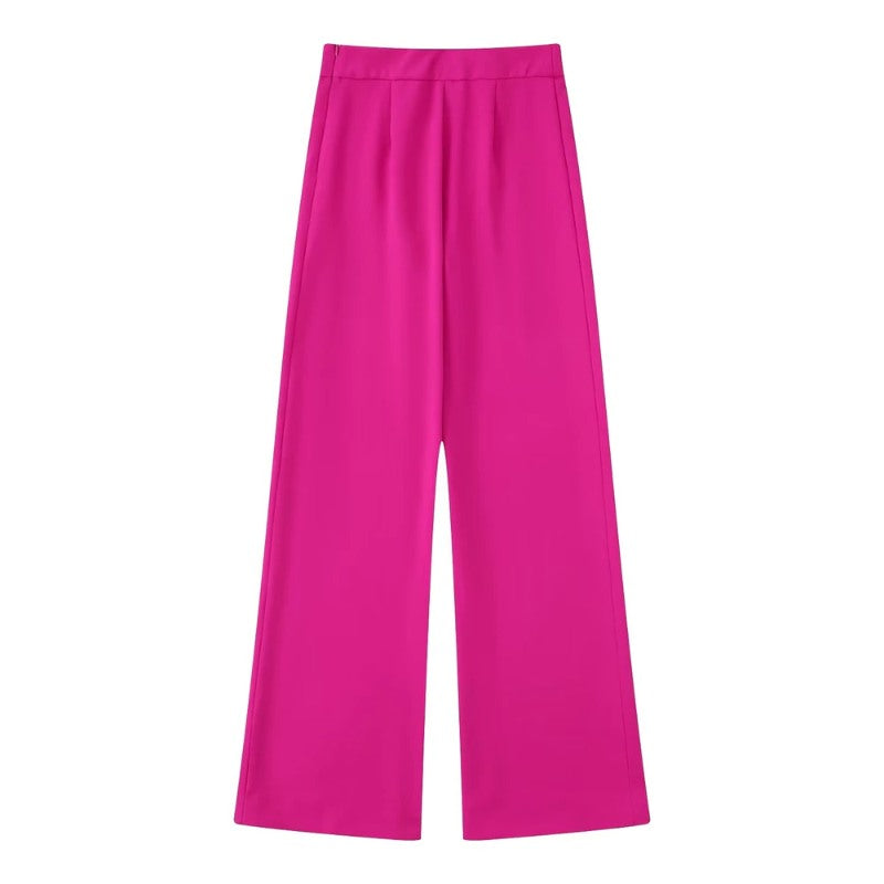 Fashion Long Flowy Straight High Waist Pants