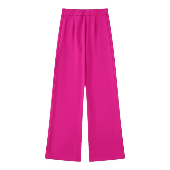 Fashion Long Flowy Straight High Waist Pants