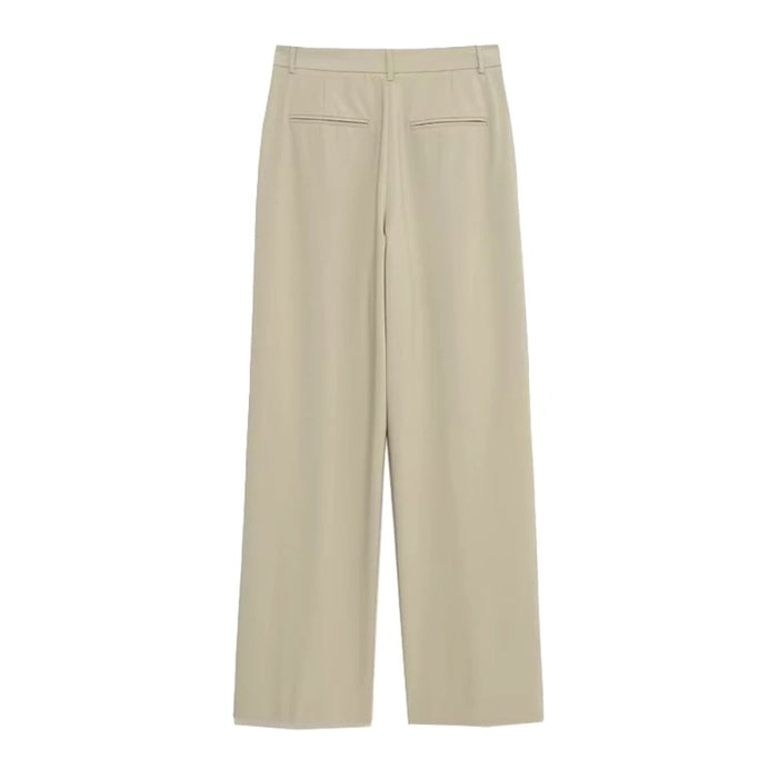 Casual Zipper Fly Full-Length Pleated Pants