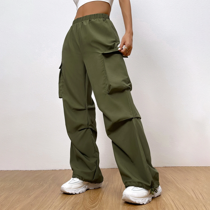 Easywear Flap Pocket Drawstring Hem Cargo Pants