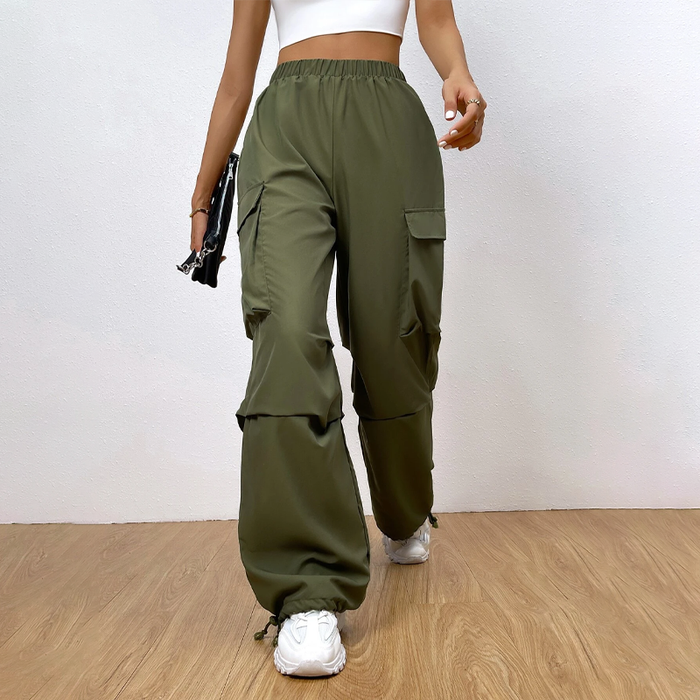 Easywear Flap Pocket Drawstring Hem Cargo Pants