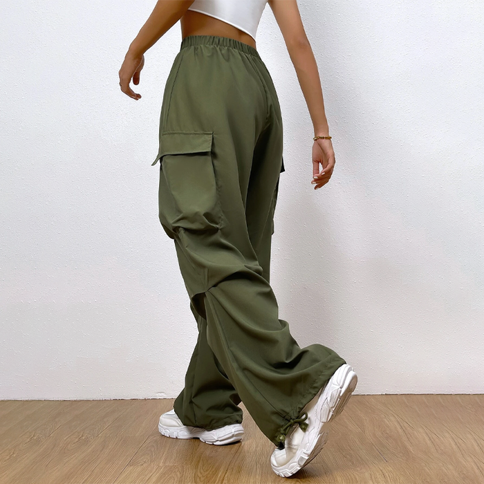 Easywear Flap Pocket Drawstring Hem Cargo Pants