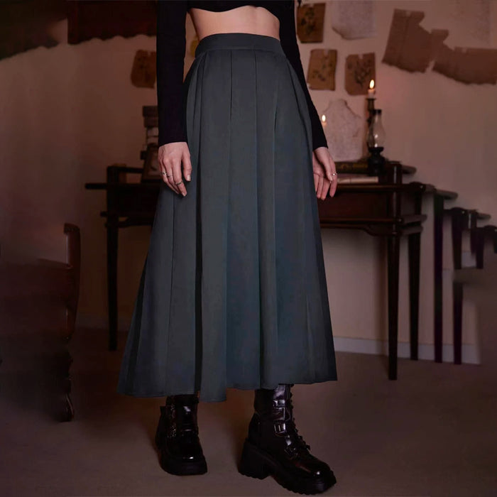 Solid Pleated Plain Skirt