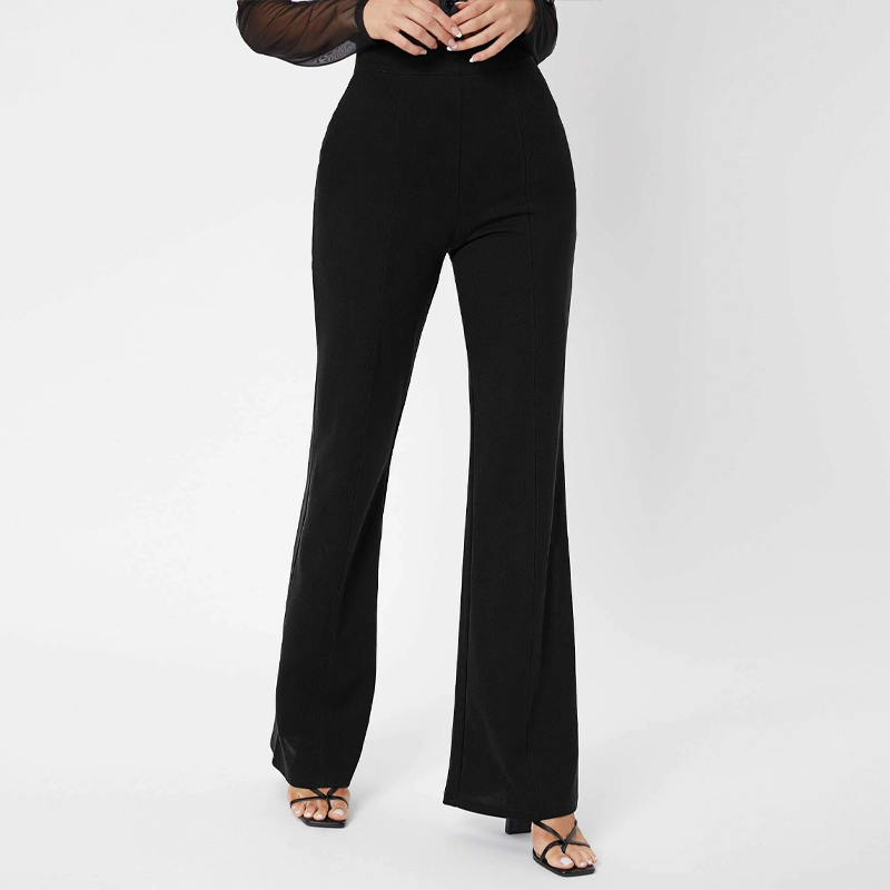 Tall Zipper Back Solid Flare Leg Pants