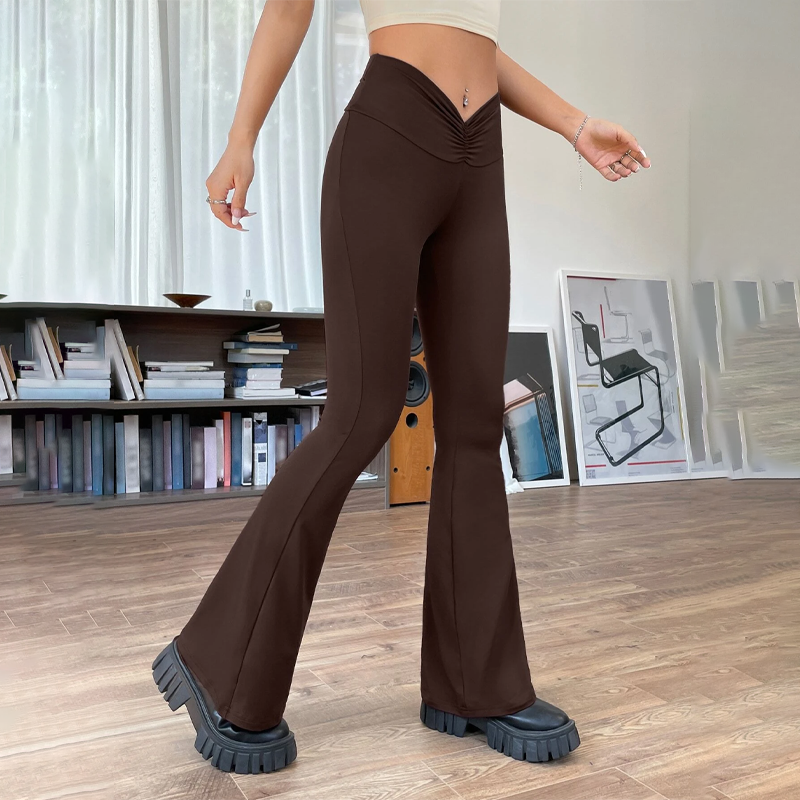 90s Low Rise Ruched Flare Leg Pants