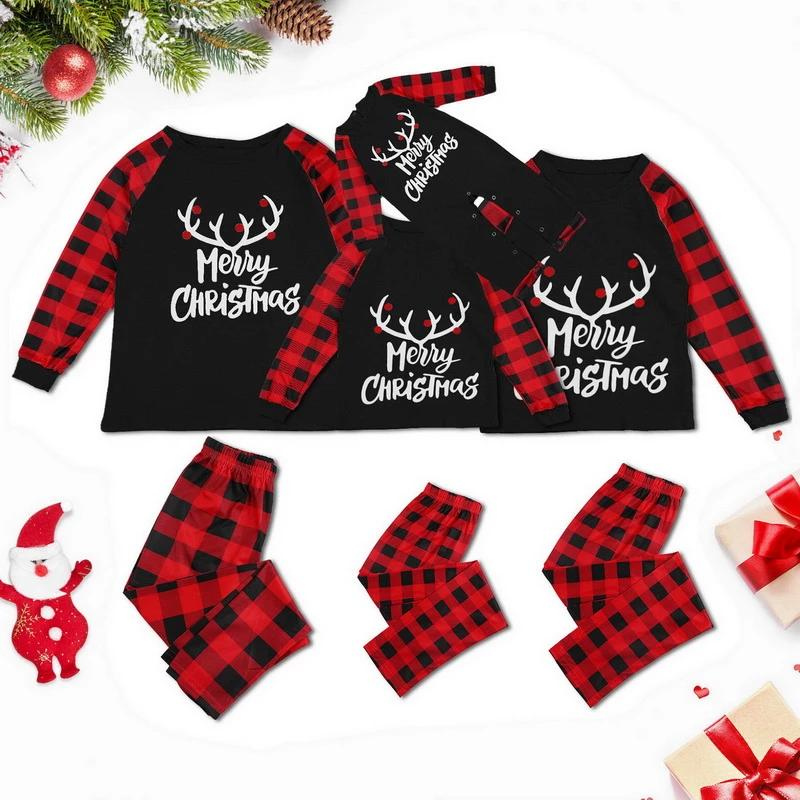 Fashion Letter Merry Christmas Deer Set Black