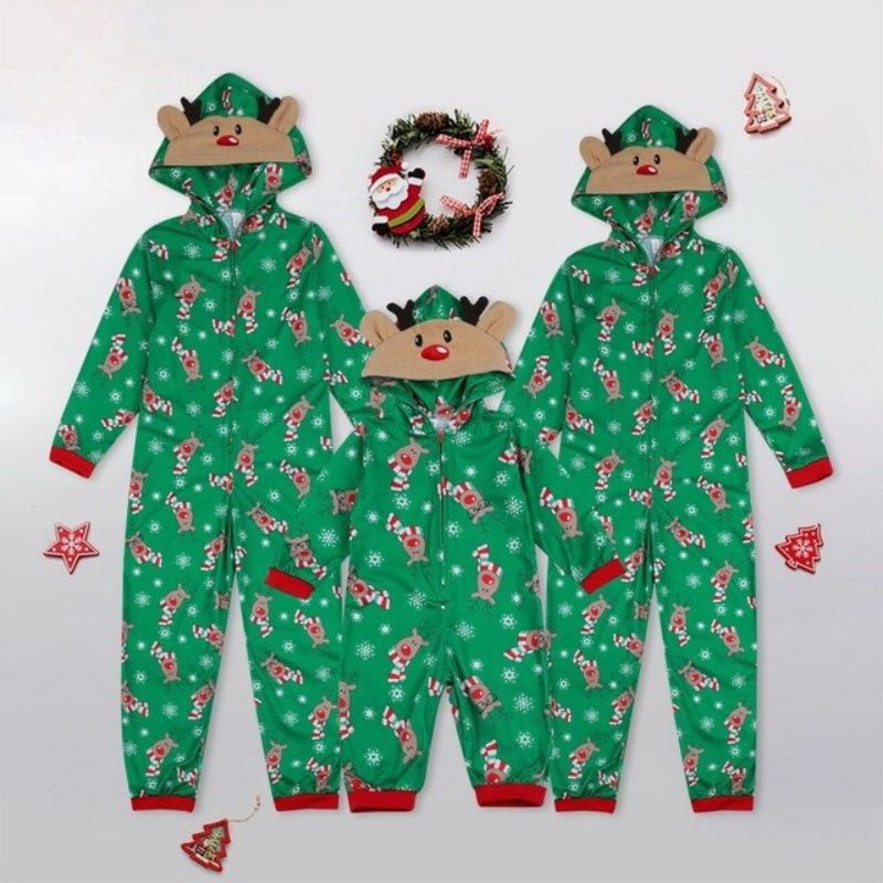 Matching Reindeer Family Jumpsuit Pajamas Suit