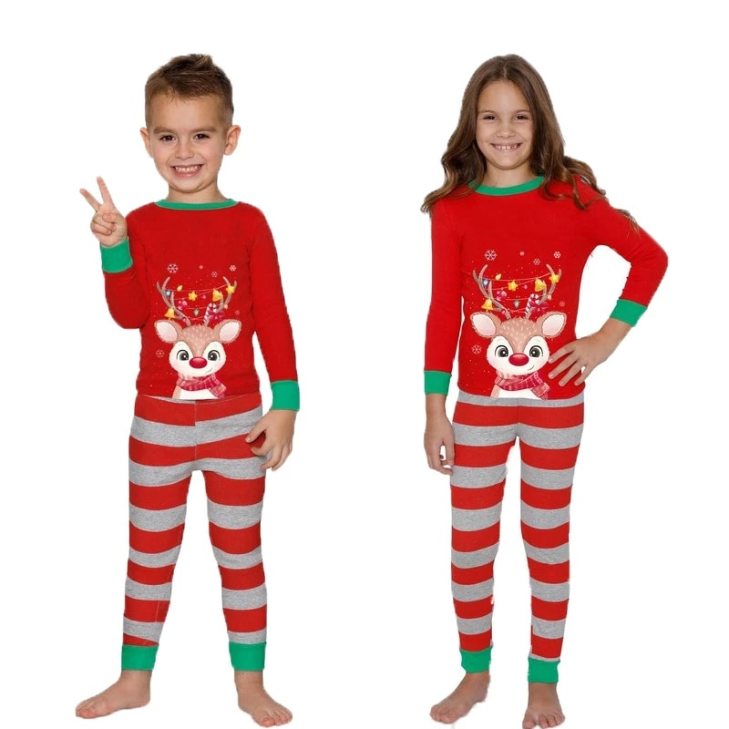 Family Deer Christmas Pajamas Set