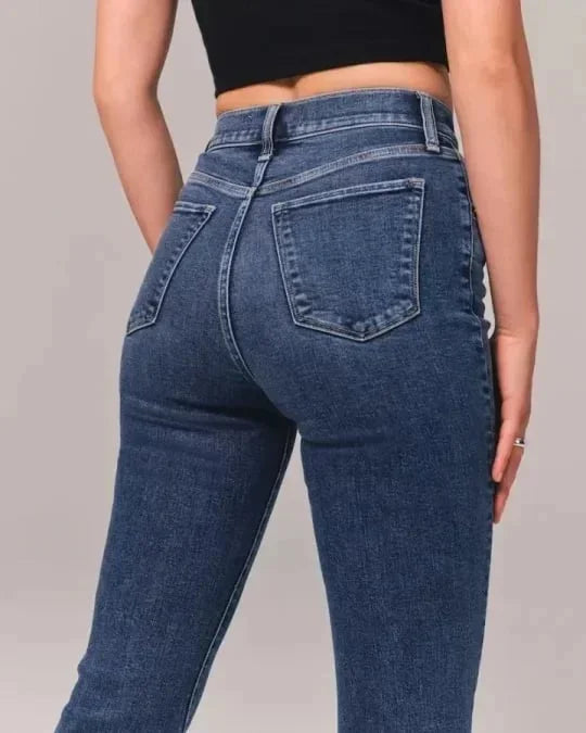 High Raised Flared Jeans With A Stretched Fit