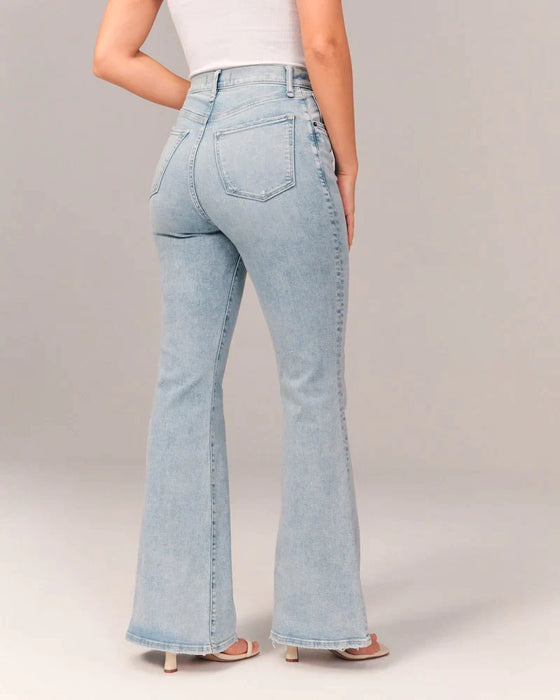 High Raised Flared Jeans With A Stretched Fit