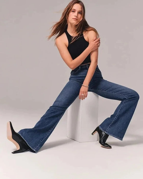 High Raised Flared Jeans With A Stretched Fit